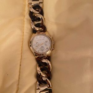 Michael Kors Tortoise and Gold Chain watch
